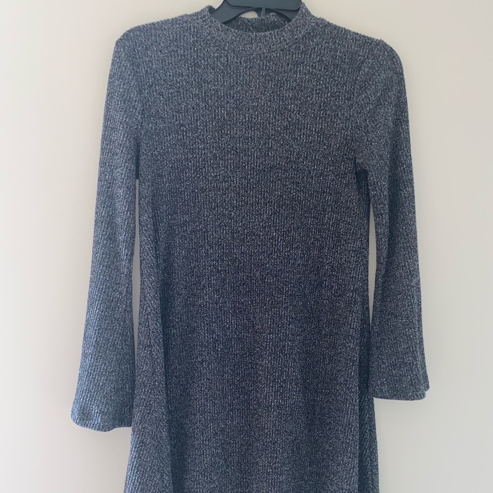 Knit Sweater Dress Long Sleeve Flare Sleeve S